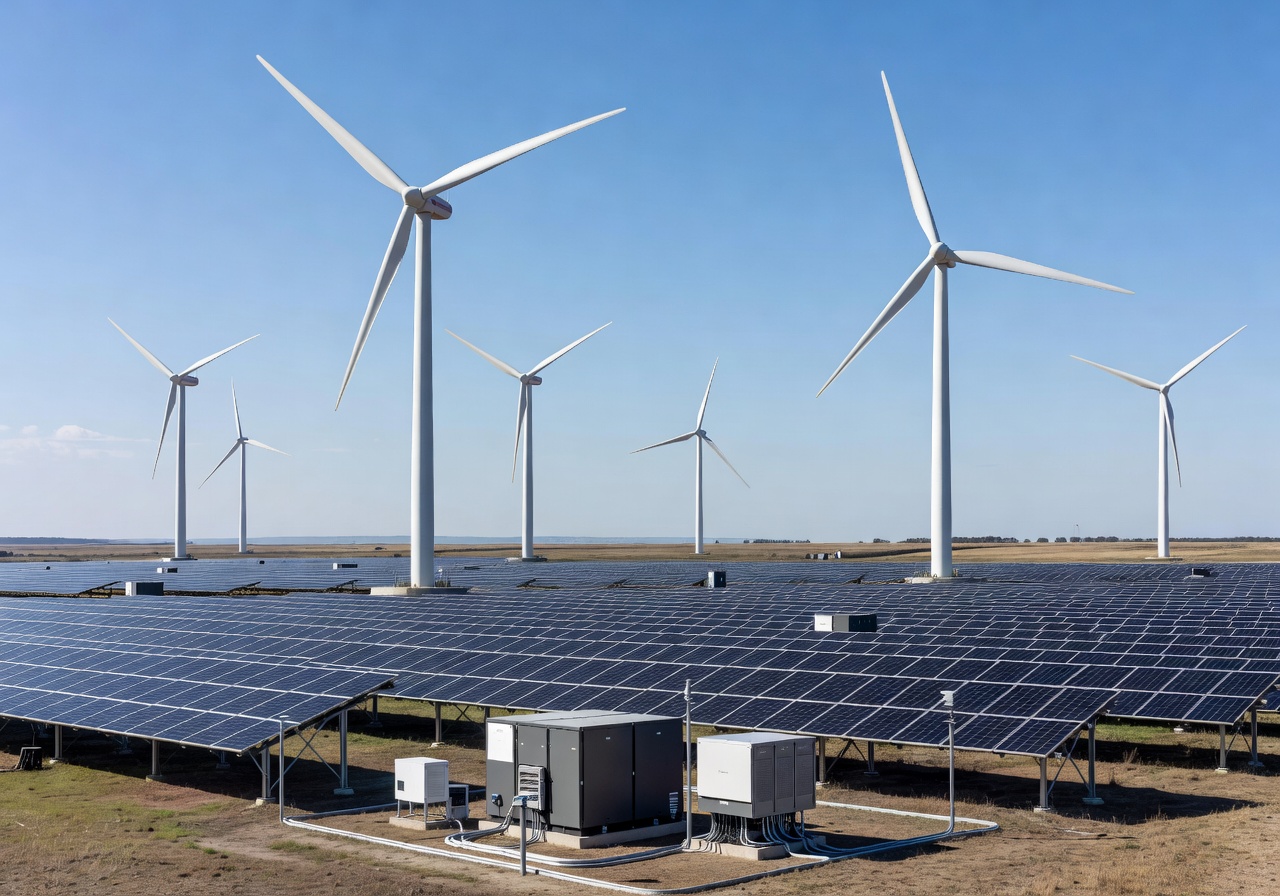 1Komma5 wind turbines and solar climate technology infrastructure