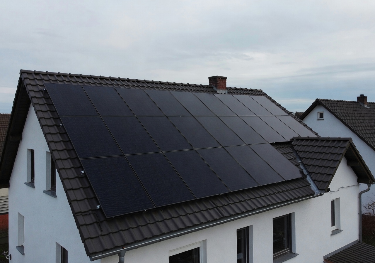 Enpal solar panel installation on German rooftop residential building